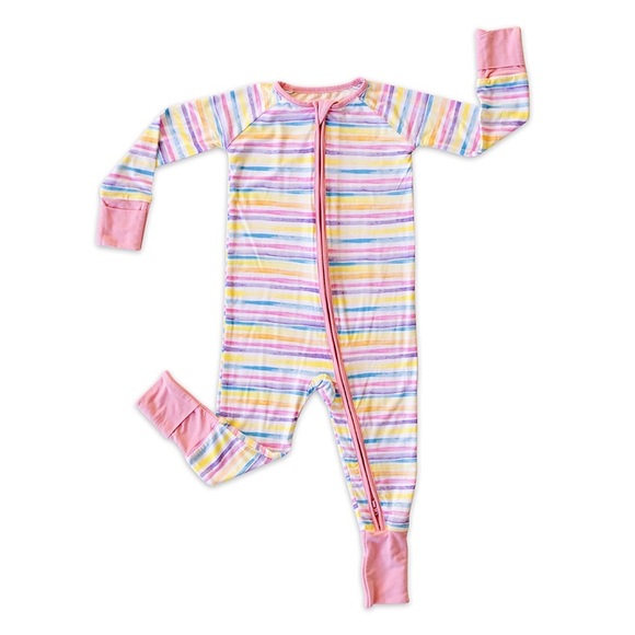 ☀️ RETIRED Little Sleepies Sunrise Stripe Zippy - 18-24 months - Picture 2 of 8